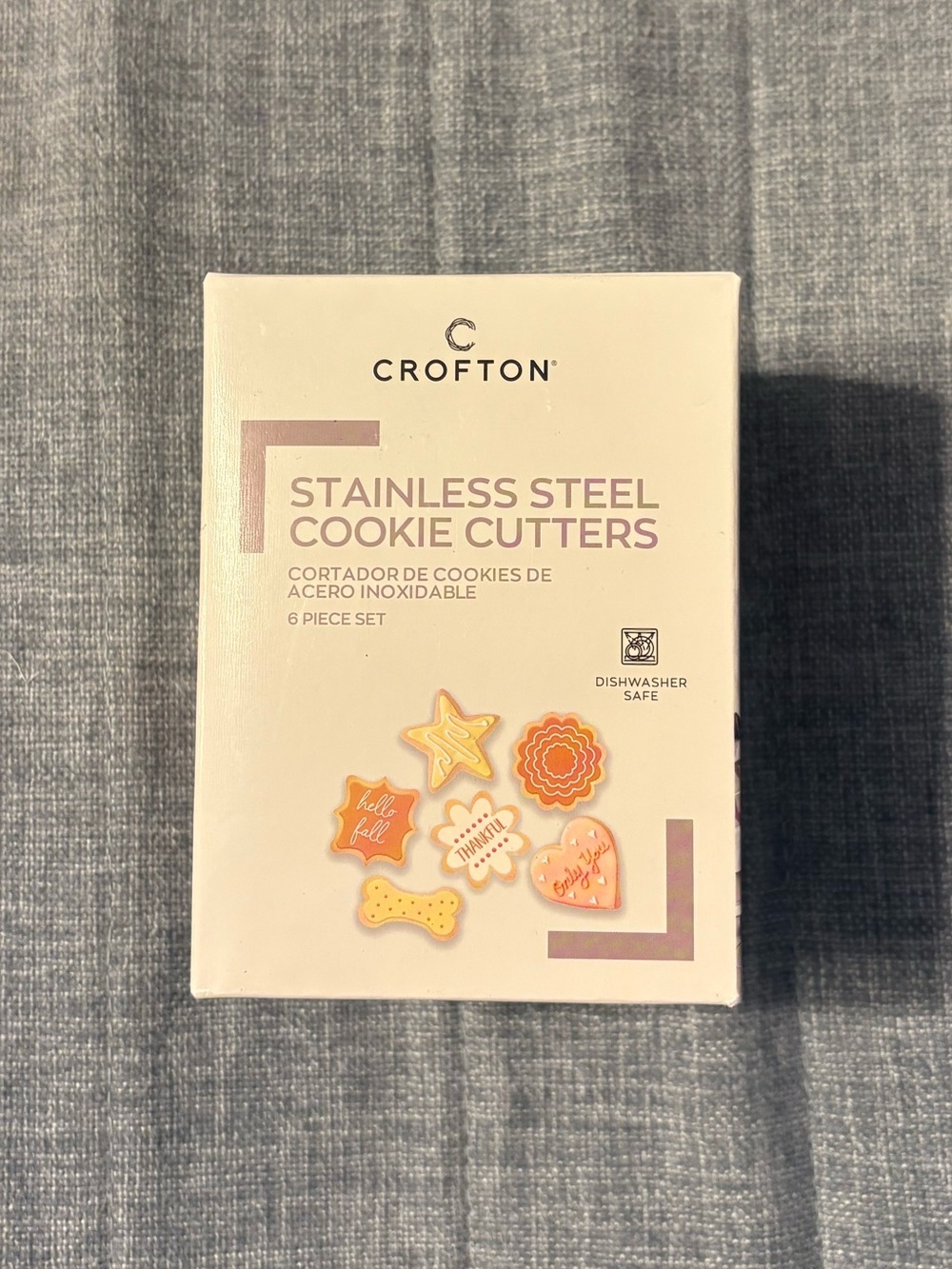 Crofton Stainless Steel Cookie Cutters - White and Light Pink Packaging